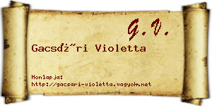 Gacsári Violetta névjegykártya